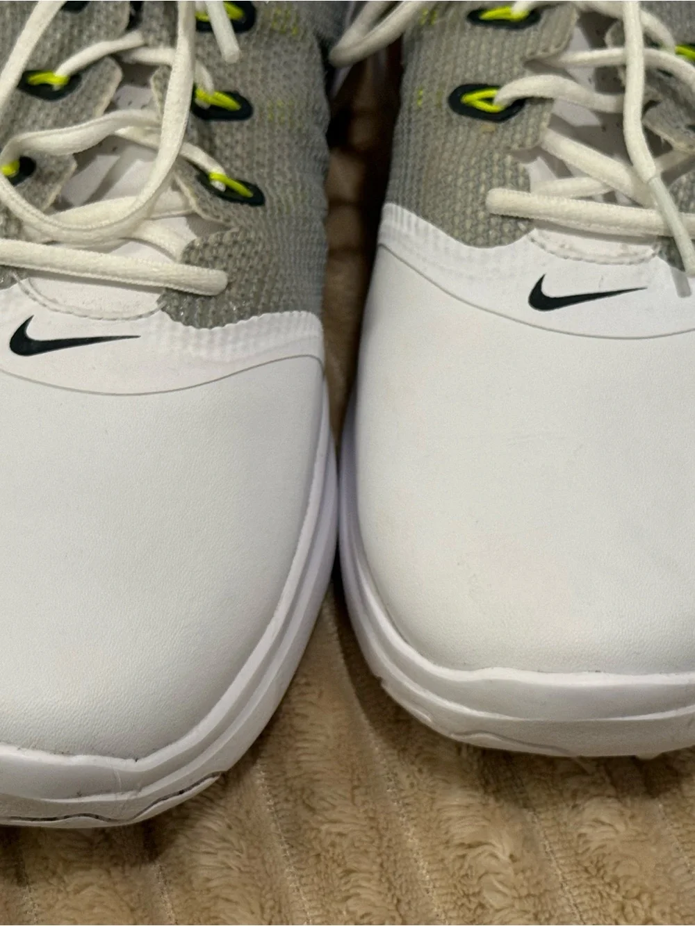 Nike Women’s White, Gray & Neon Green Athletic Golf Shoes